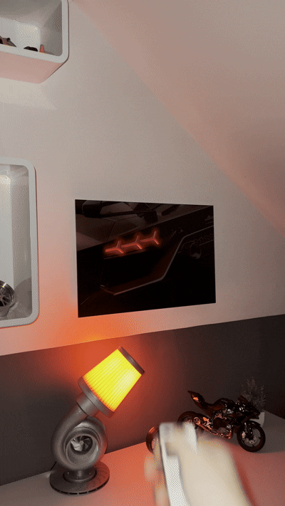 Lamborghini Aventador SVJ | Neon Car Poster | LED Red | Fan's Edition