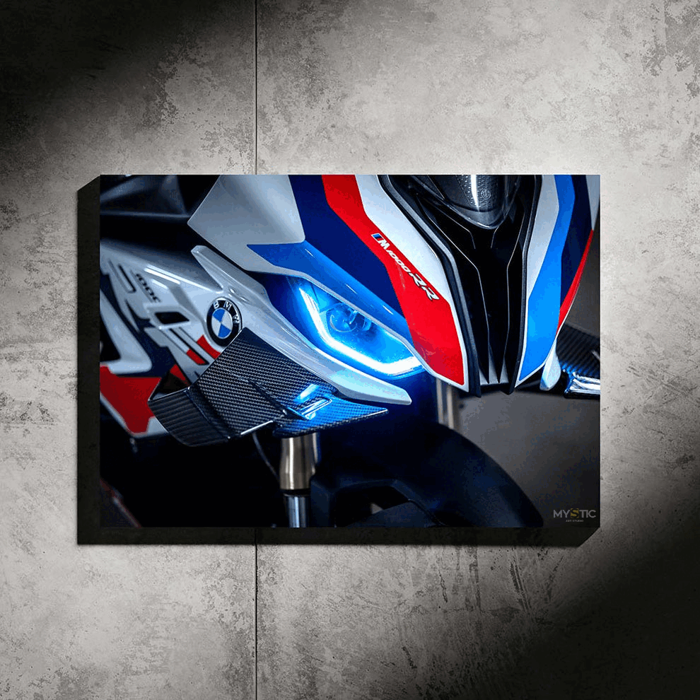 BMW M1000 RR | Ice Blue LED | Neon Bike Poster