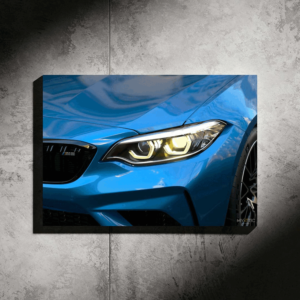 BMW M2 Competition | Yellow LED | Neon Car Poster | M2 Edition