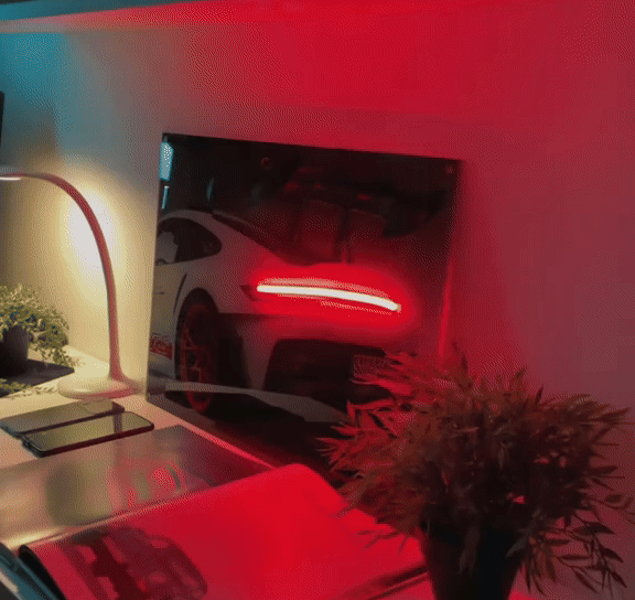 Porsche 911 | Neon Car Poster | LED Red | Premium Edition