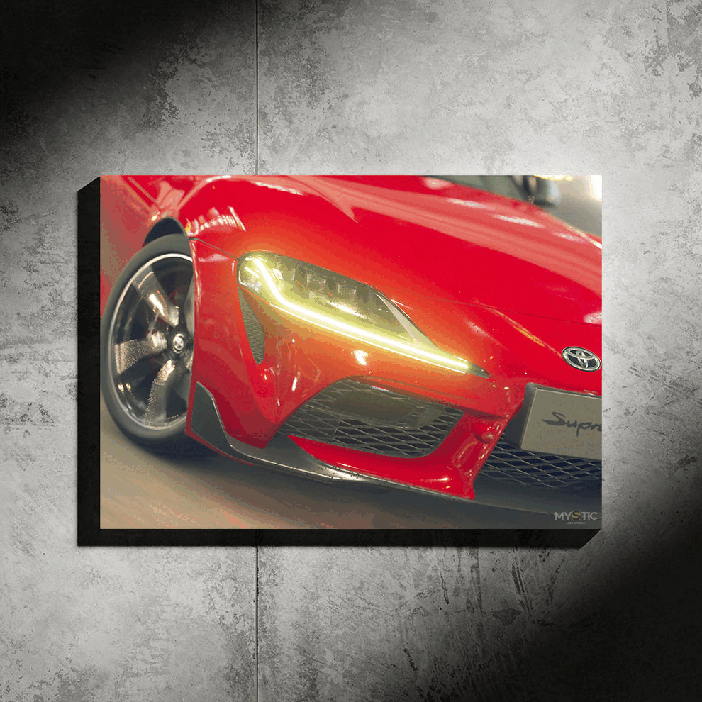 Toyota Supra | Lime Yellow LED | Neon Car Poster | Fan's Edition