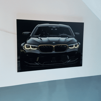 BMW Serie M4, negro | Póster de neón para coche