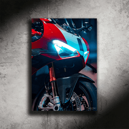 Ducati Panigale V4 |  Ice Blue LED | Neon Bike Poster