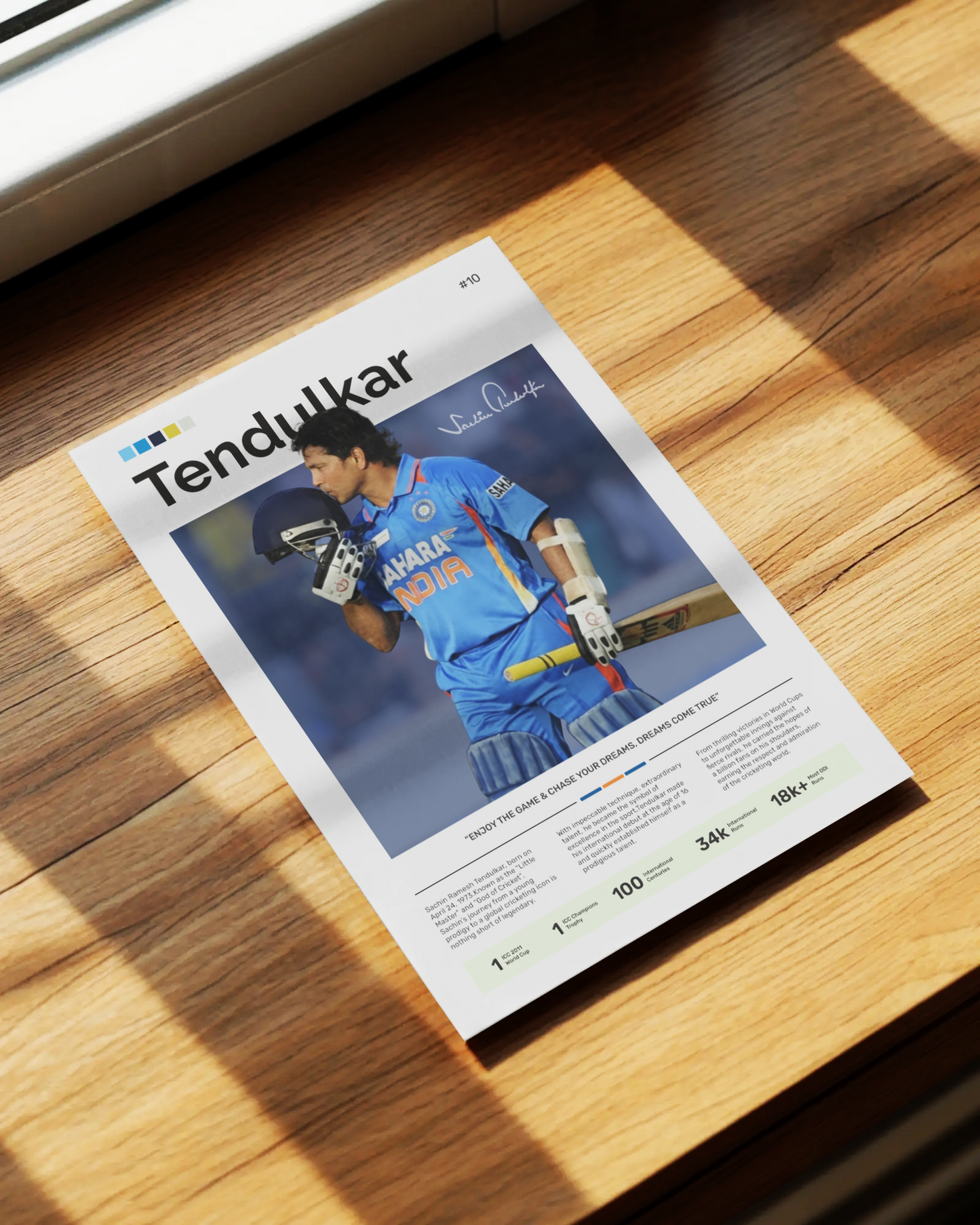 SACHIN TENDULKAR Poster | Cricket Legend's Edition | Modern Wall Poster