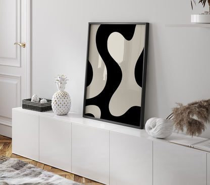 Minimalistic Curvy Wall Art | Abstract Wall Art | Modern Wall Poster