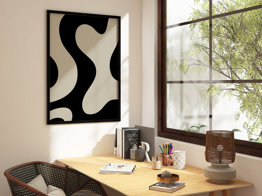 Minimalistic Curvy Wall Art | Abstract Wall Art | Modern Wall Poster