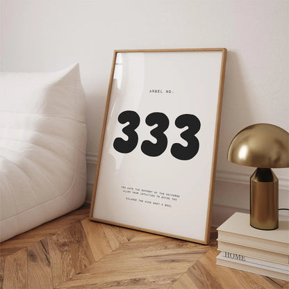 333 Angel Number | Minimalist Spiritual Wall Art | Wall Poster