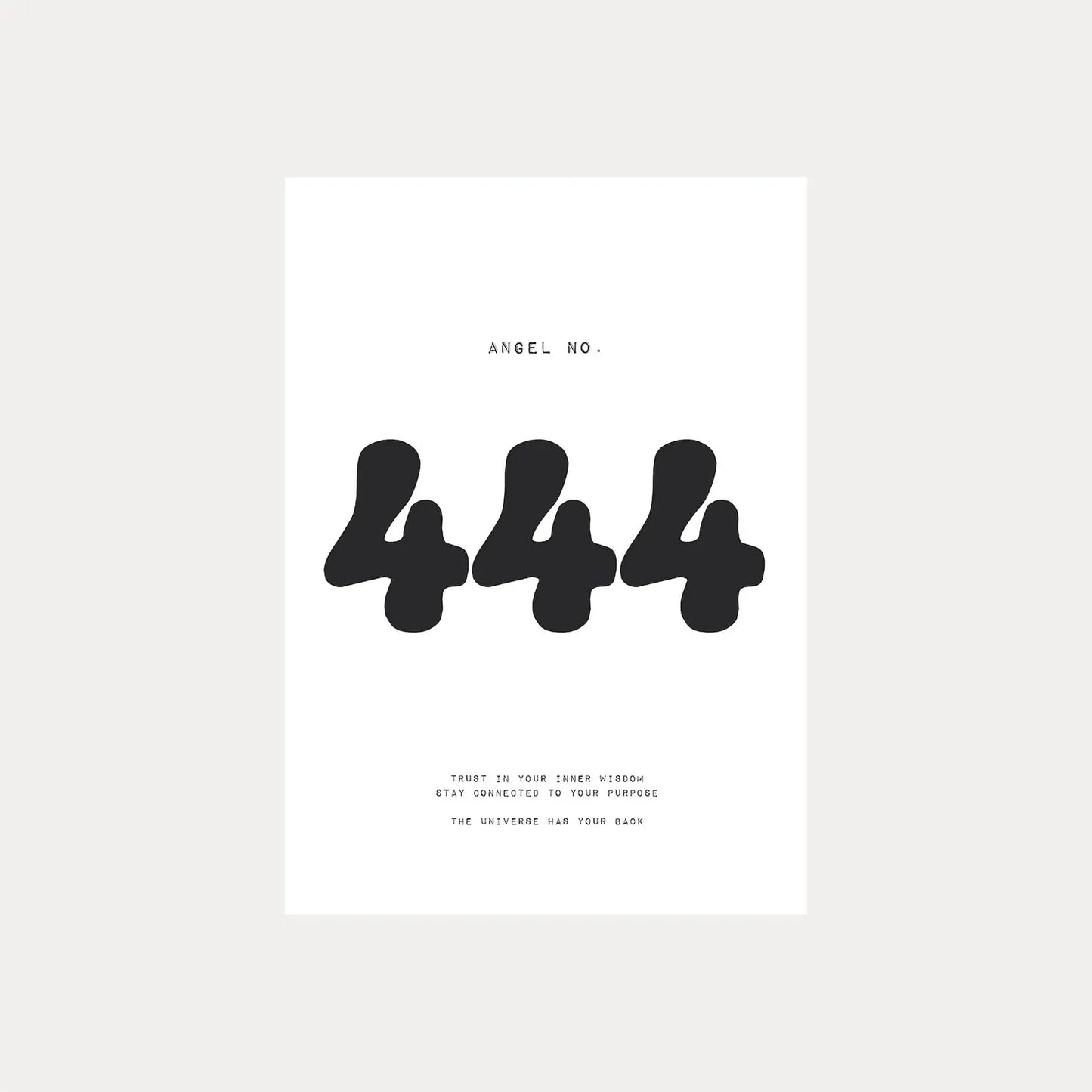 444 Angel Number | Minimalist Spiritual Wall Art | Wall Poster