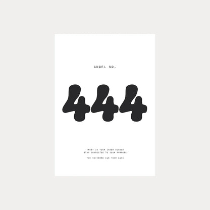444 Angel Number | Minimalist Spiritual Wall Art | Wall Poster