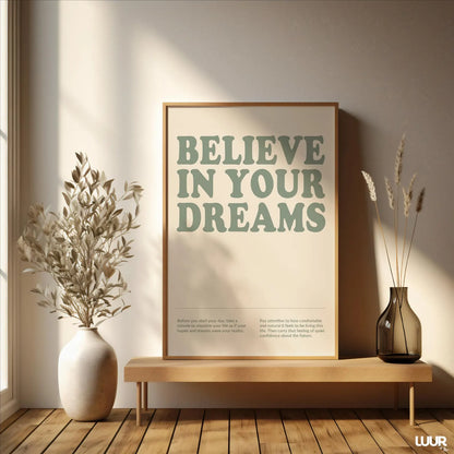 Believe in Your Dreams Wall Poster | Motivational Poster | Home & Office Decor