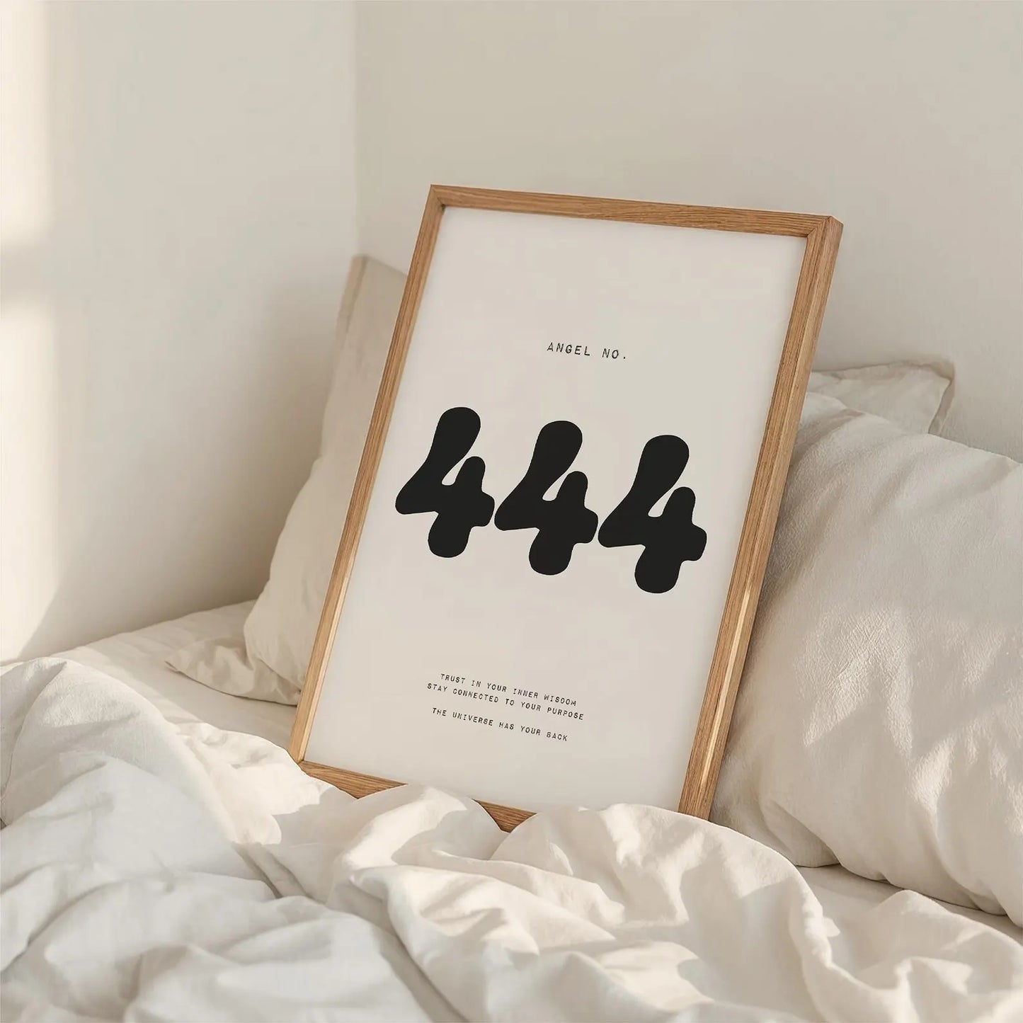 444 Angel Number | Minimalist Spiritual Wall Art | Wall Poster