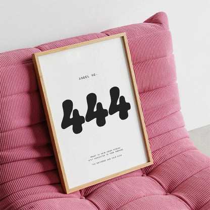 444 Angel Number | Minimalist Spiritual Wall Art | Wall Poster