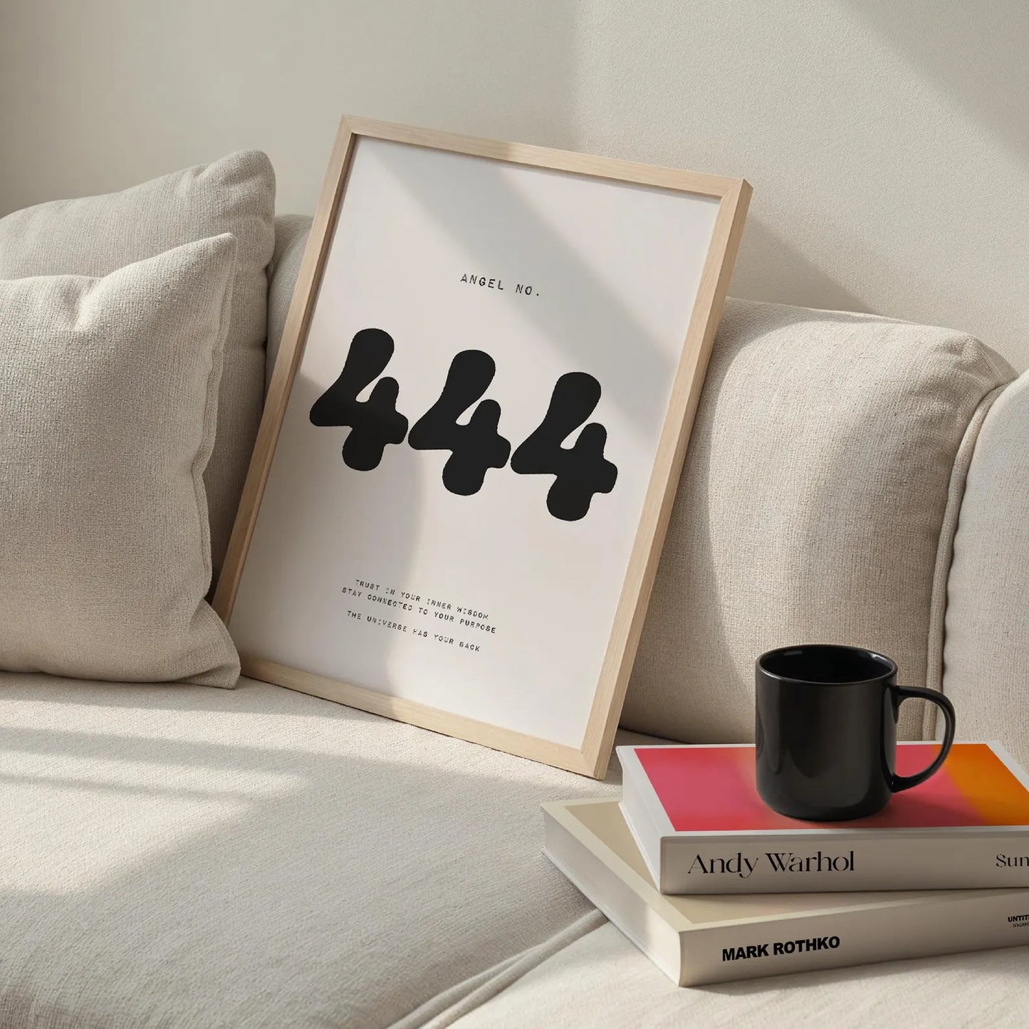 444 Angel Number | Minimalist Spiritual Wall Art | Wall Poster