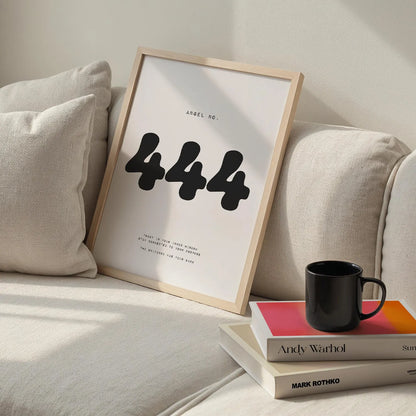 444 Angel Number | Minimalist Spiritual Wall Art | Wall Poster