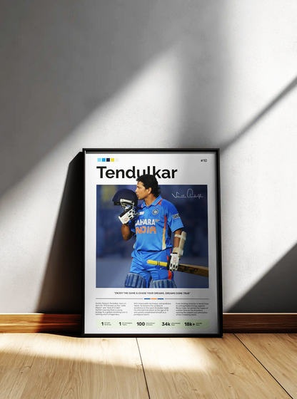 SACHIN TENDULKAR Poster | Cricket Legend's Edition | Modern Wall Poster