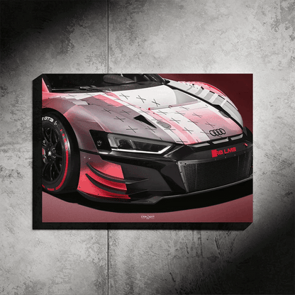 Audi R8 GT3 | LED White | Neon Car Poster [Premium Edition]