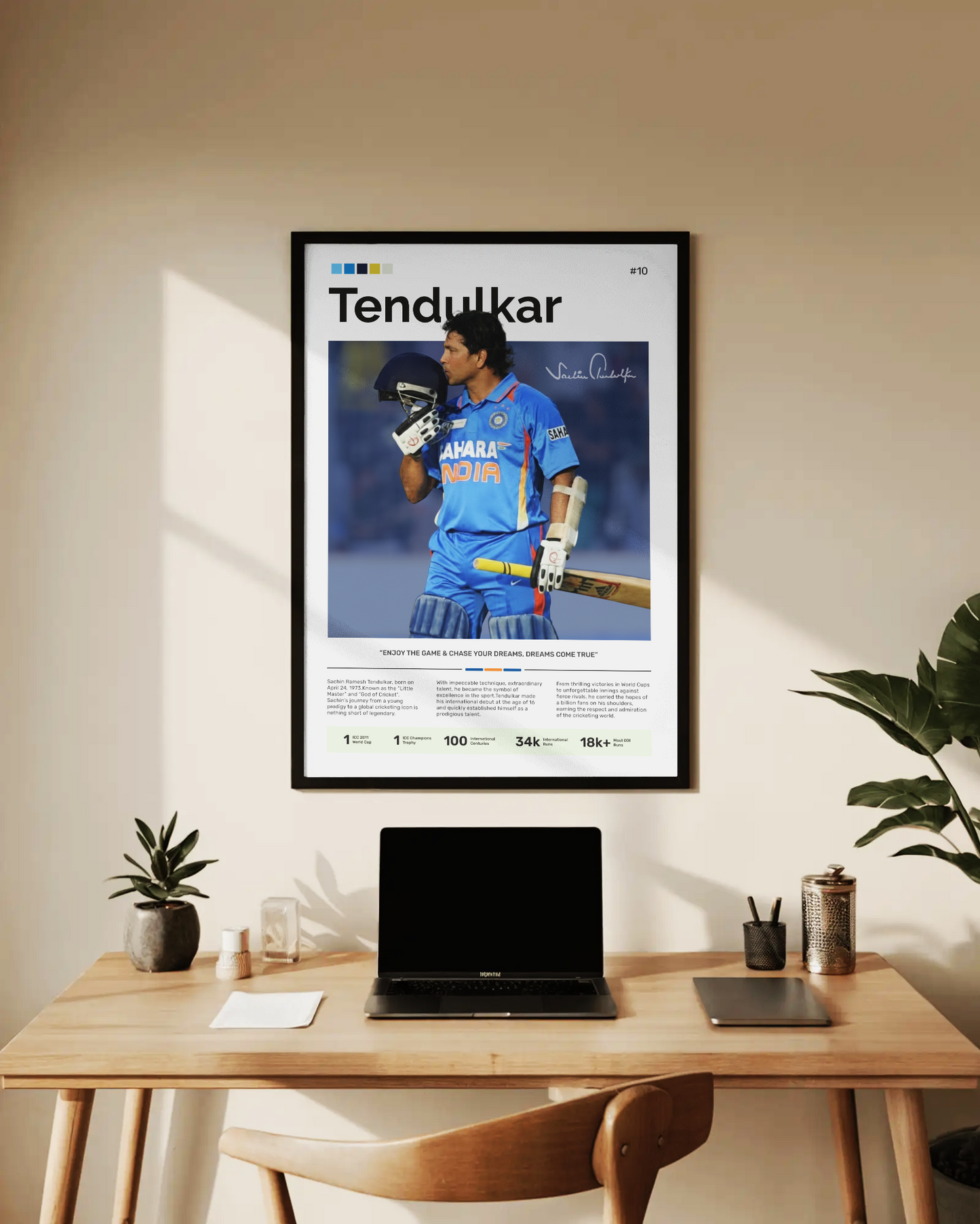 SACHIN TENDULKAR Poster | Cricket Legend's Edition | Modern Wall Poster