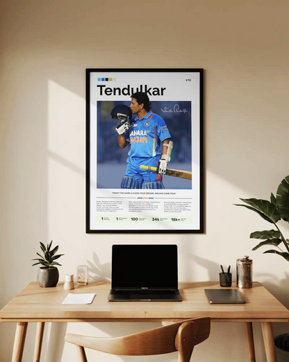 SACHIN TENDULKAR Poster | Cricket Legend's Edition | Modern Wall Poster